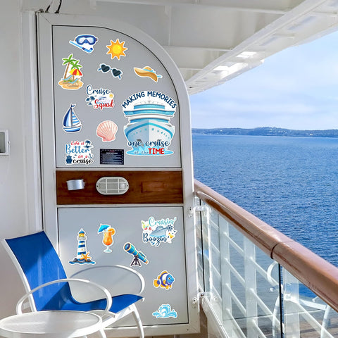 TREACLUB lighthouse-icon evokes navigation vibes for cabin door appearance.