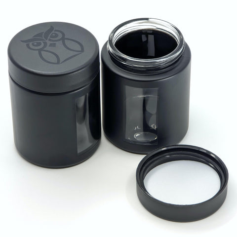 Treehouse Stash Jar clear glass viewing window shows contents