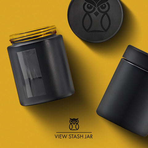 Treehouse Stash Jar matte black coating for discreet storage