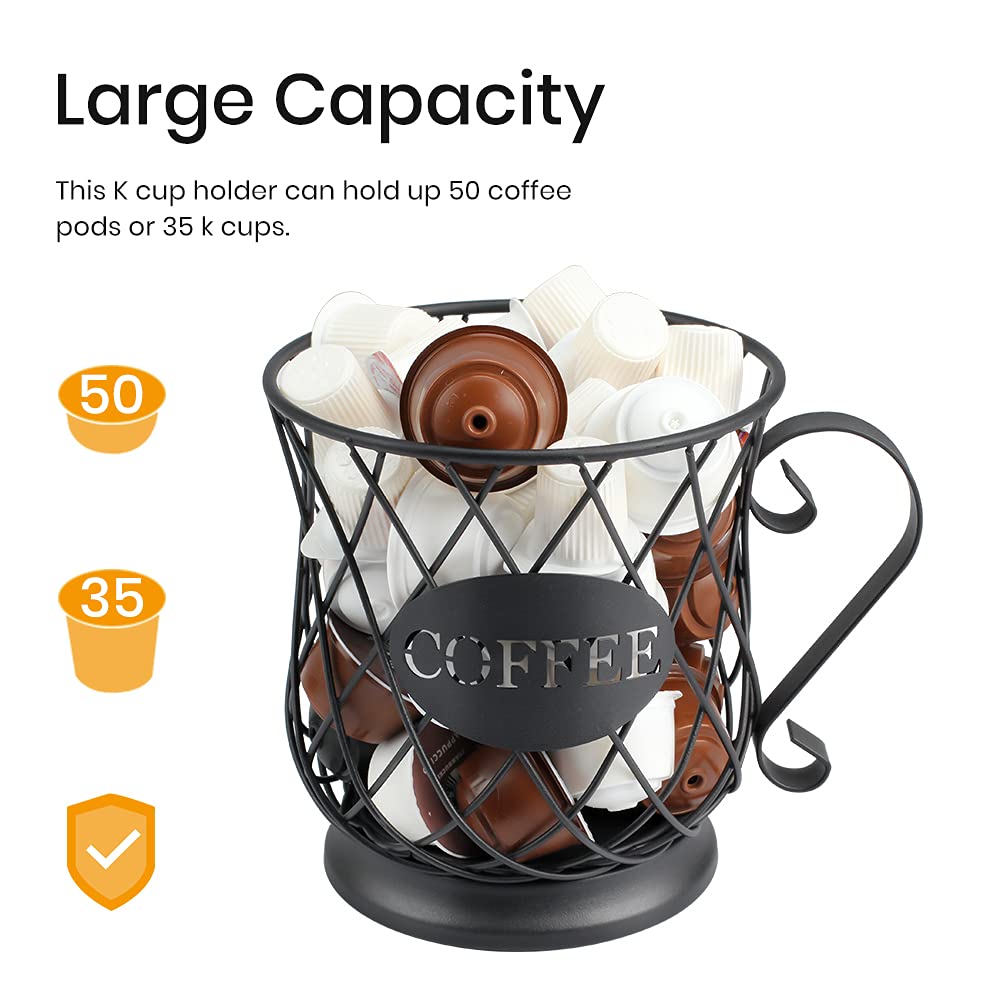 TreeLen K Cup Holder saves counter space while keeping pods within reach.