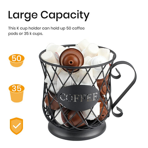 TreeLen K Cup Holder saves counter space while keeping pods within reach.