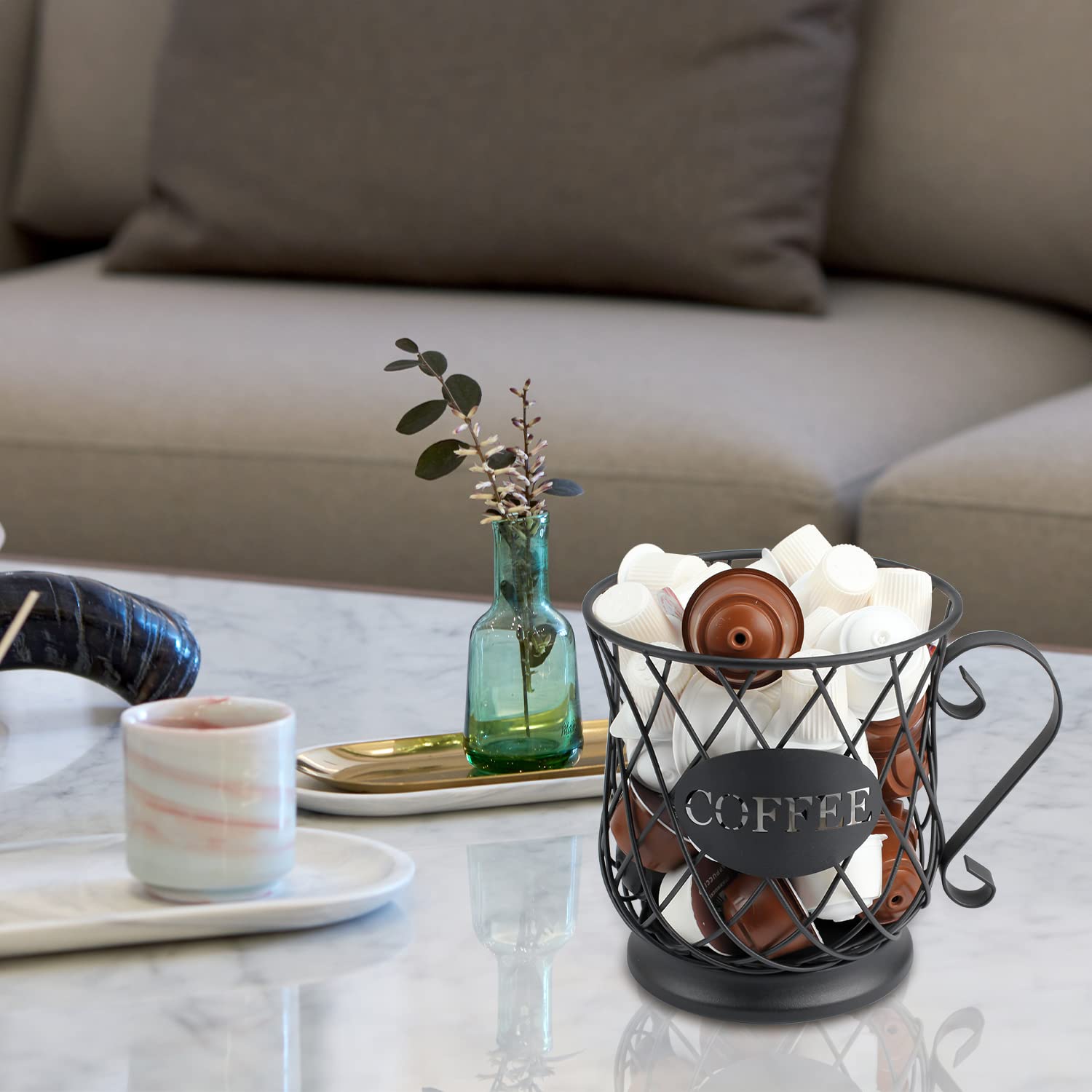 TreeLen K Cup Holder dimensions nine-by-five-by-seven inches fit on counters.
