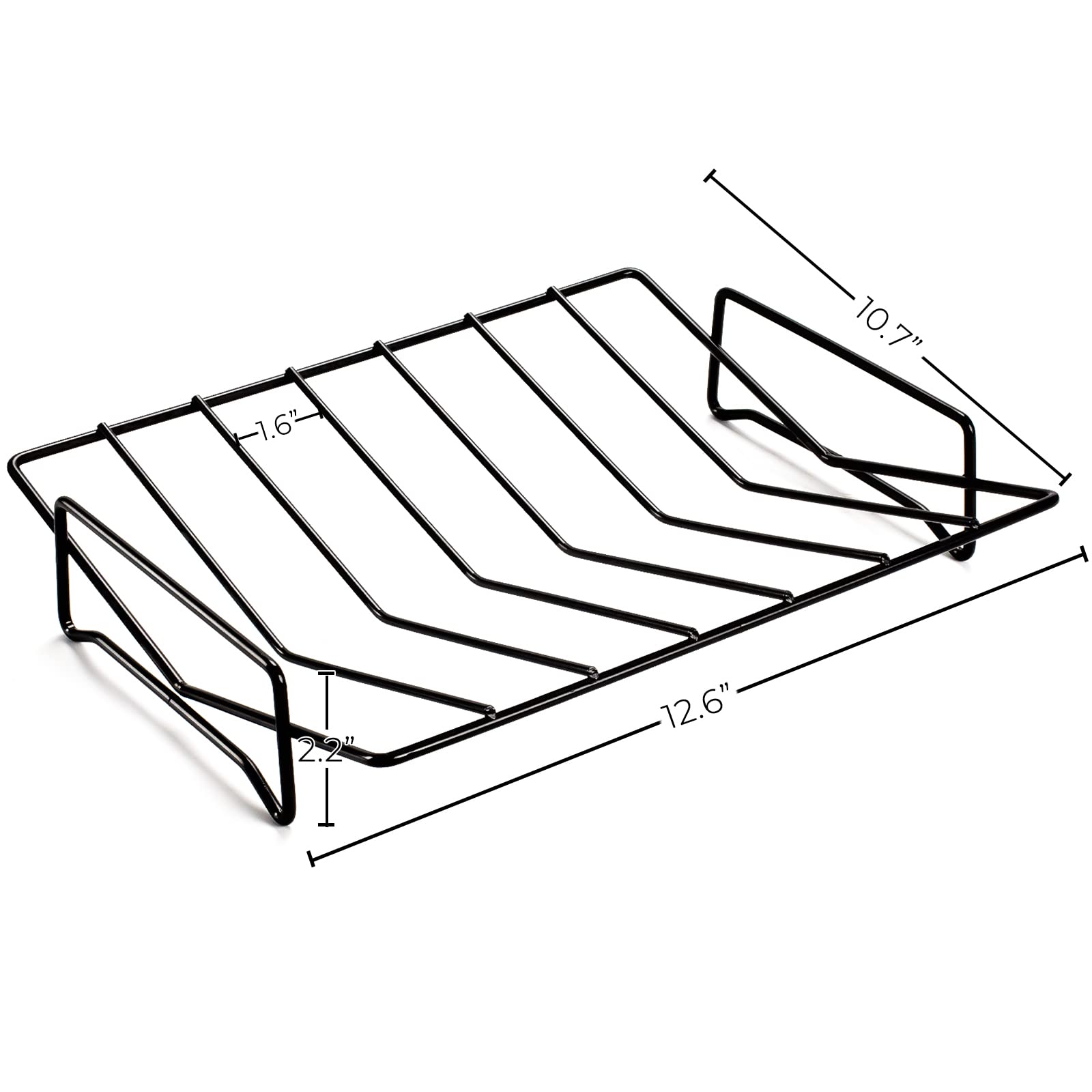 TreeLen rib rack with V-shaped design for even roasting.