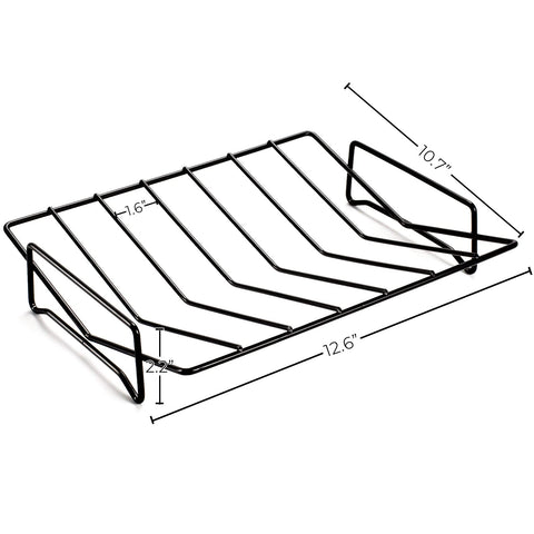 TreeLen rib rack with V-shaped design for even roasting.