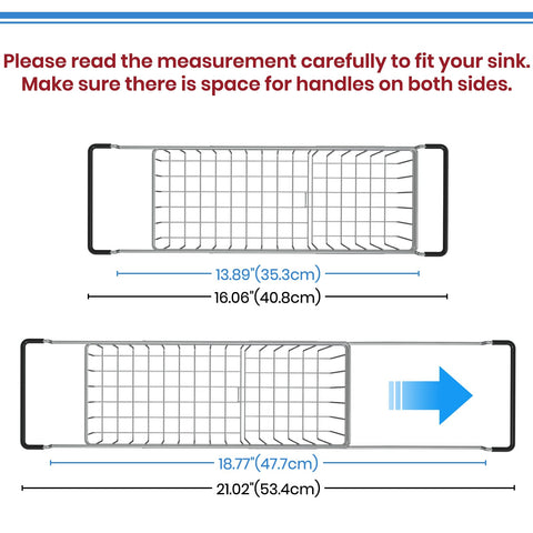 TreeLen insink storage demonstrates adaptable width for 16 to 21 inch sinks.