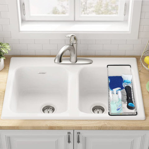 TreeLen kitchen sink accessories help reduce clutter while washing dishes.