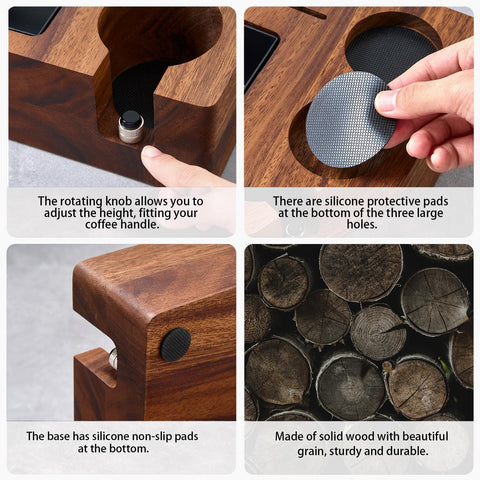TREELF Espresso tamping station adjustable height for smooth tamping