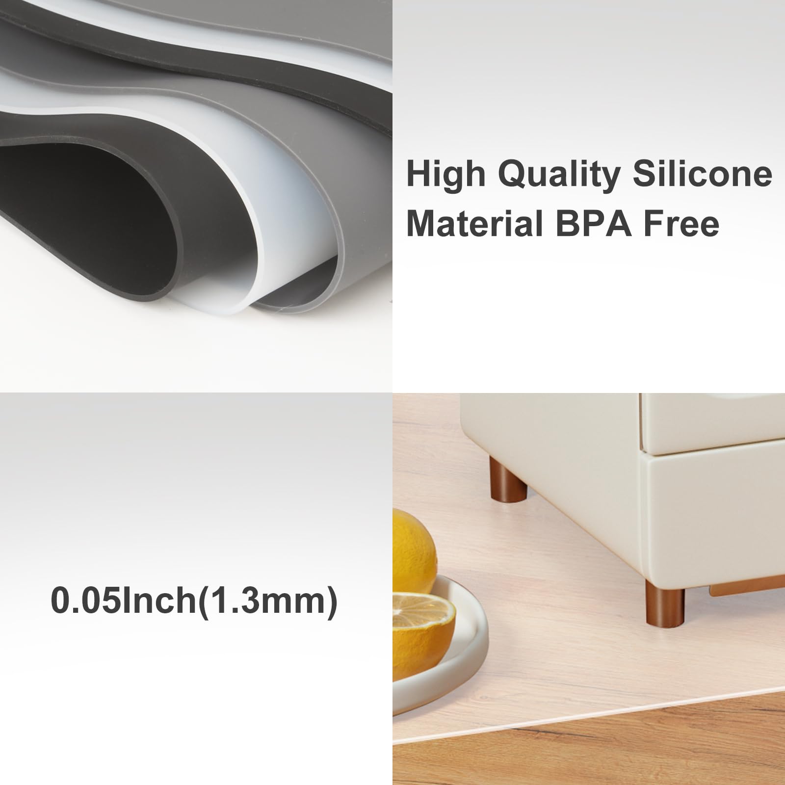 Treerit non-slip surface design stays in place during kneading and baking.