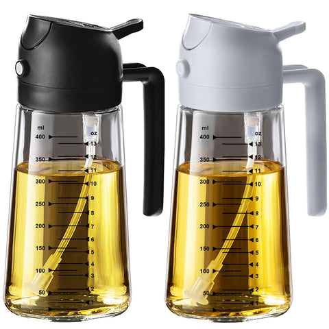 TrendPlain 16oz glass olive oil sprayer for precise drizzle and even coating.