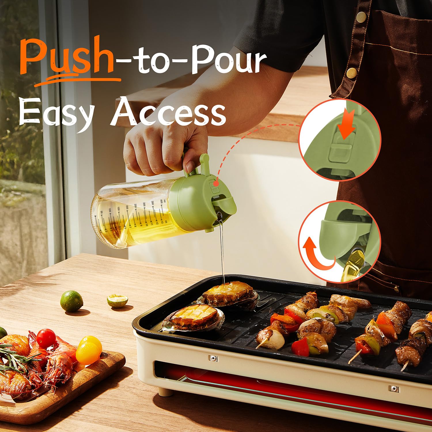 TrendPlain BPA-free glass oil bottle keeps oils safe and odor-free.