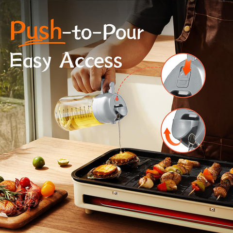 TrendPlain dual dispensing bottle showing spray and pour options for cooking.