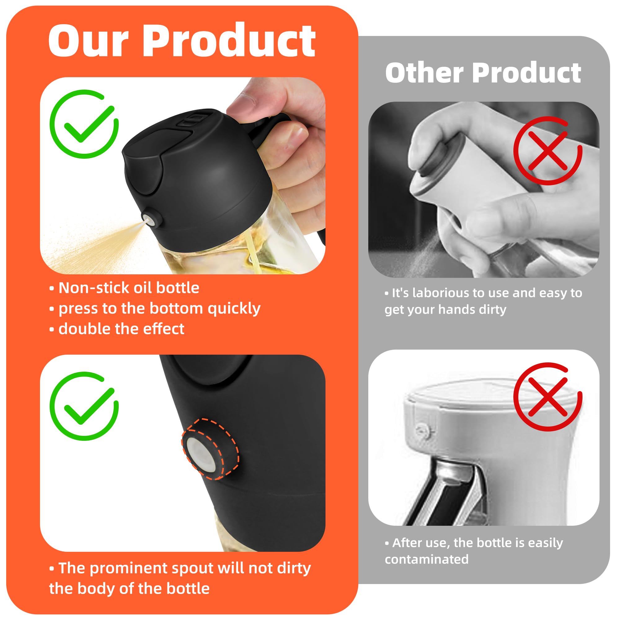 TrendPlain heat-resistant glass bottle suitable for high-heat cooking tasks.