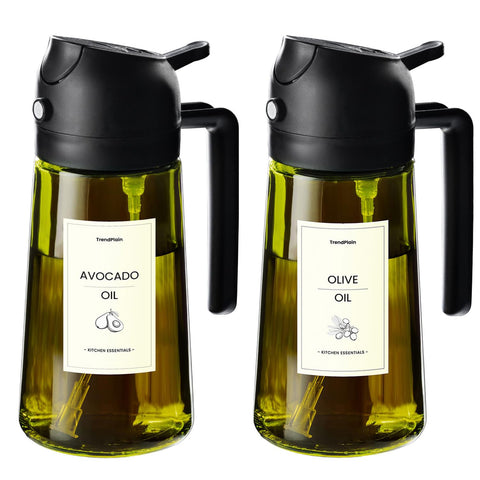 TrendPlain olive oil dispenser 16oz front view for easy pouring.