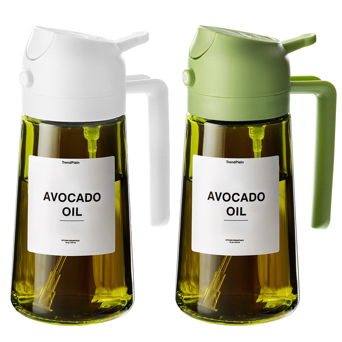 TrendPlain olive oil dispenser bottle with pour spout for precise cooking