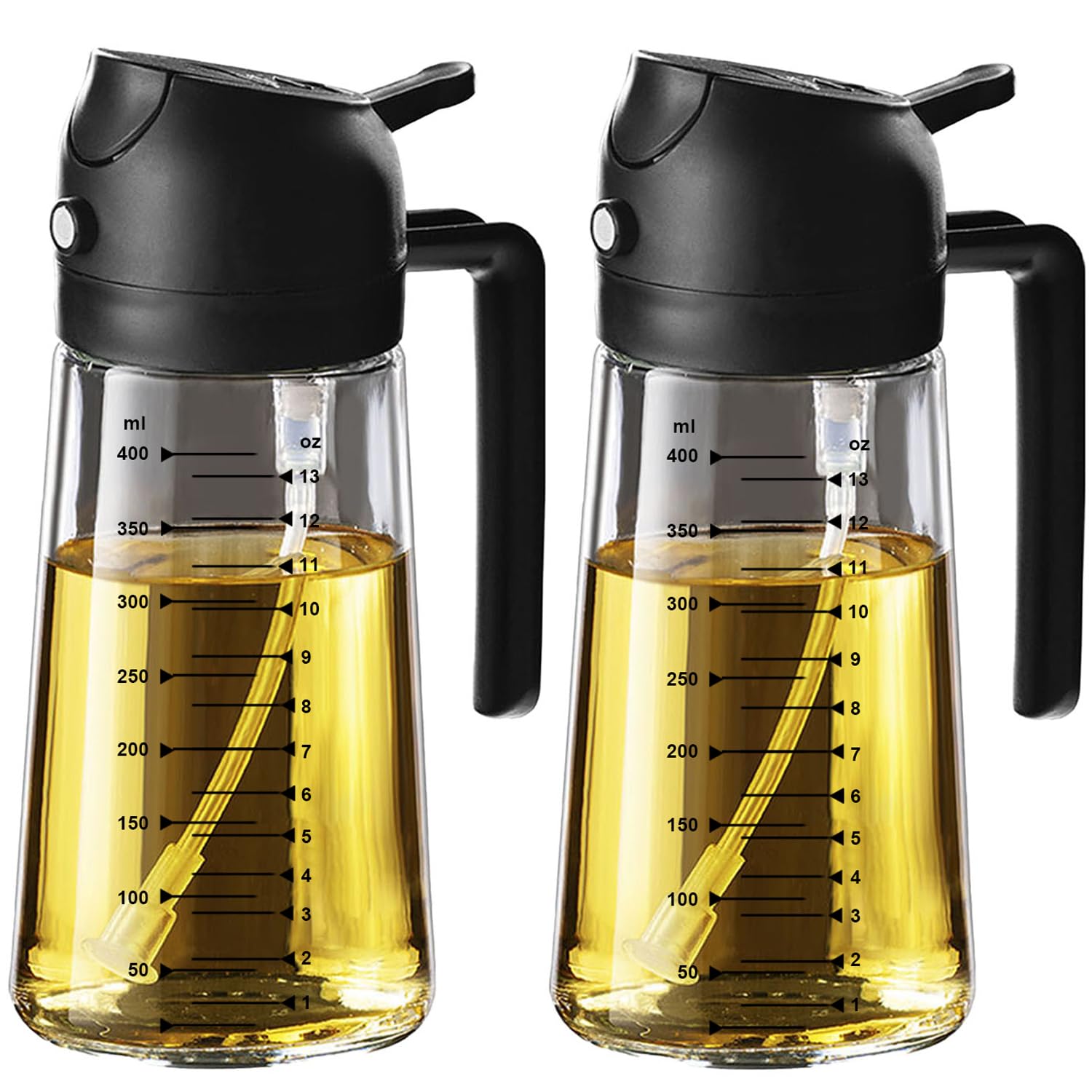 TrendPlain olive oil sprayer compact bottle enables easy sprays and pours.