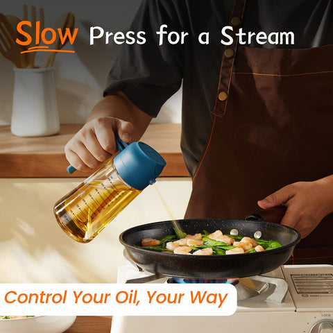 TrendPlain olive oil sprayer fine mist nozzle delivers even coating.