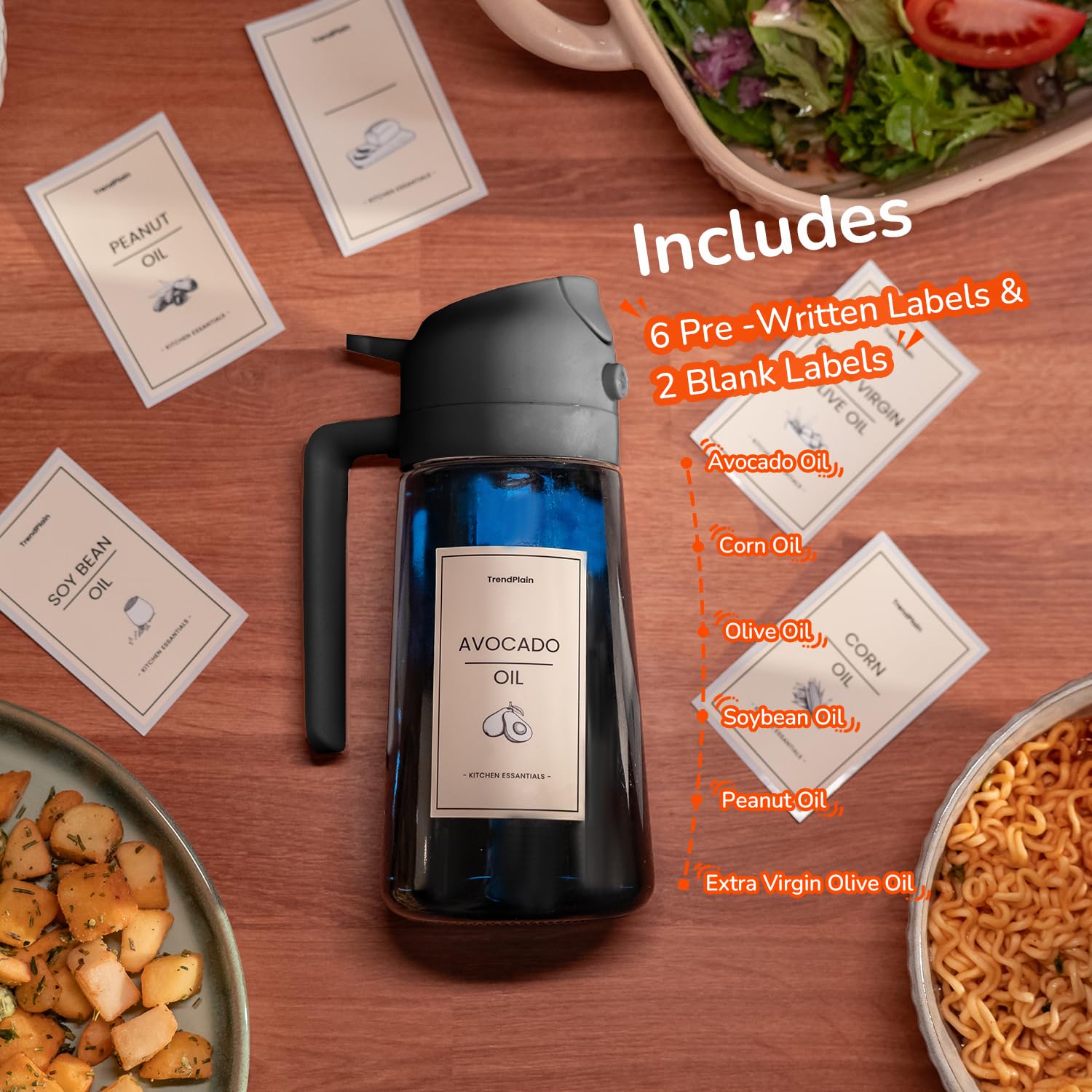 TrendPlain olive oil sprayer nozzle precision for even mist and controlled cooking