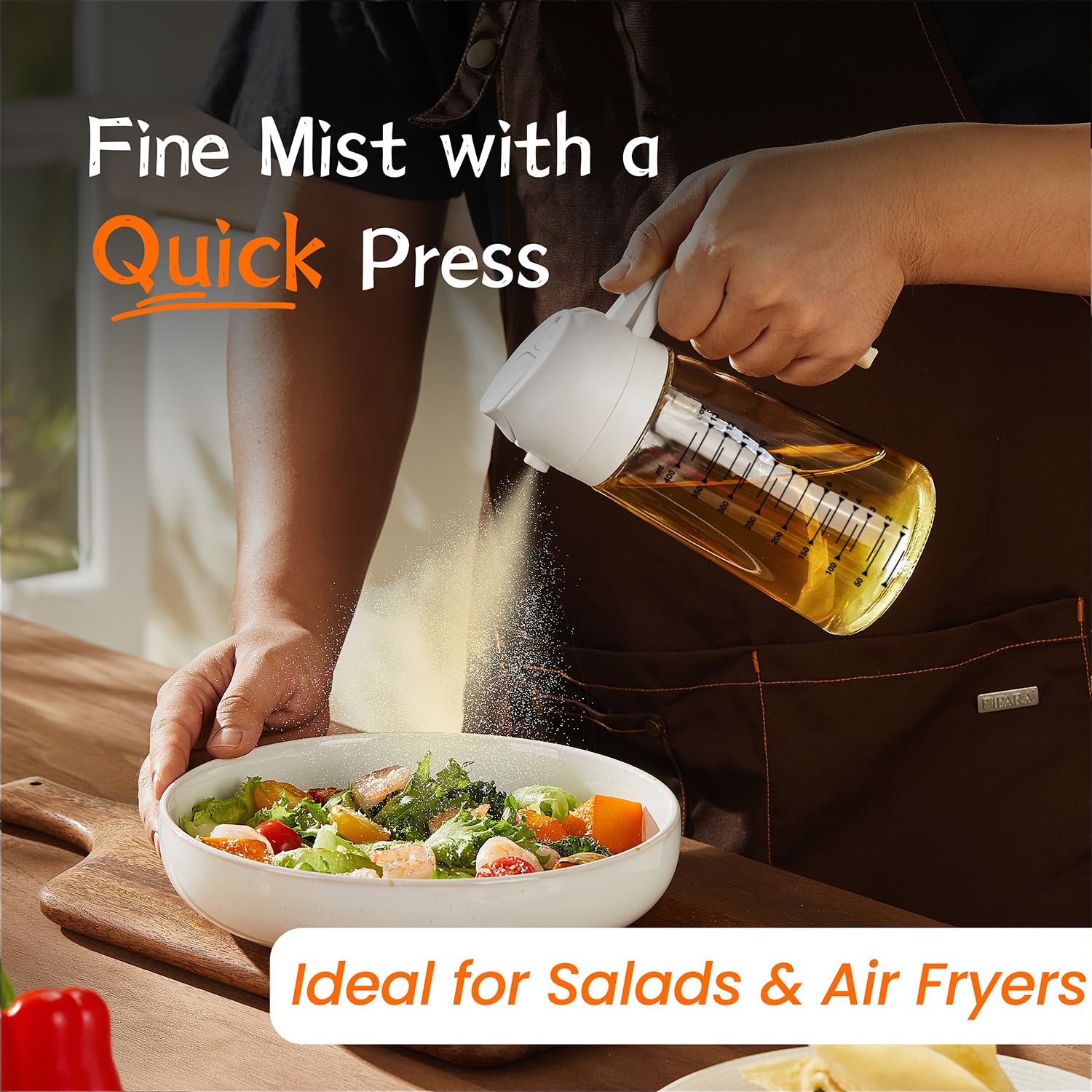 TrendPlain olive oil sprayer pour feature for easy pouring.