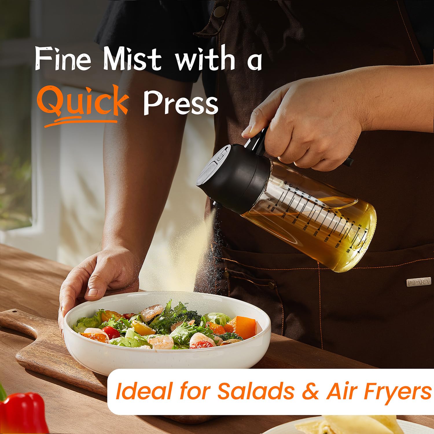 TrendPlain olive oil sprayer precision nozzle closeup showcases fine mist control.
