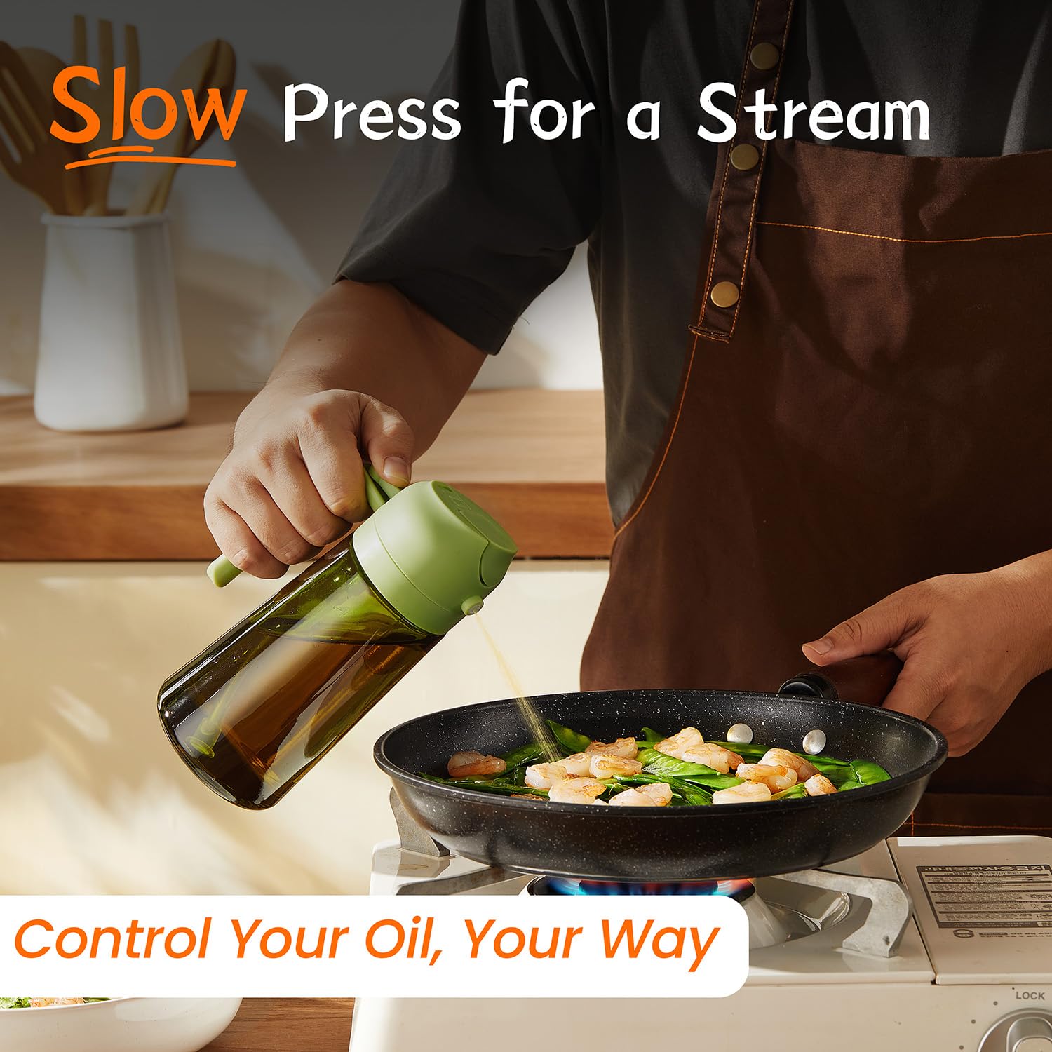 TrendPlain waterproof labels keep oil bottles organized in busy kitchens.