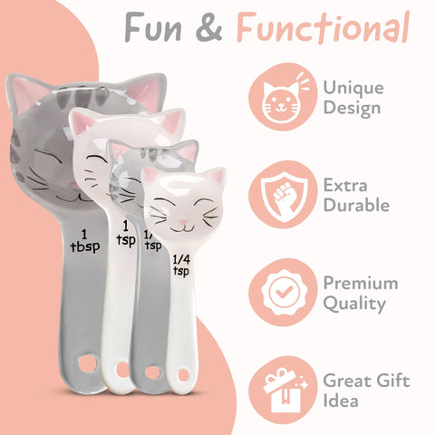 Trendsettings gray cat-face close-up showcases decorative yet practical kitchen tool.