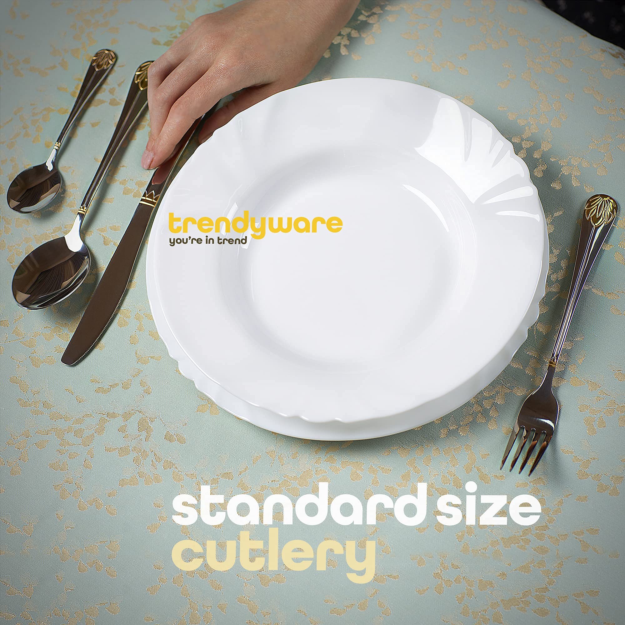 TrendyWare dishwasher-safe flatware for easy cleanup after meals.