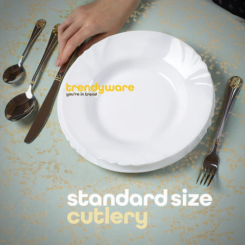 TrendyWare dishwasher-safe flatware for easy cleanup after meals.