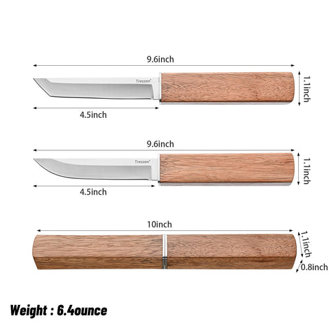 Treszen double knife set ergonomic wood handle for comfortable grip