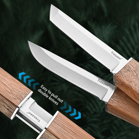 Treszen double knife set safety sheath for safe travel and storage