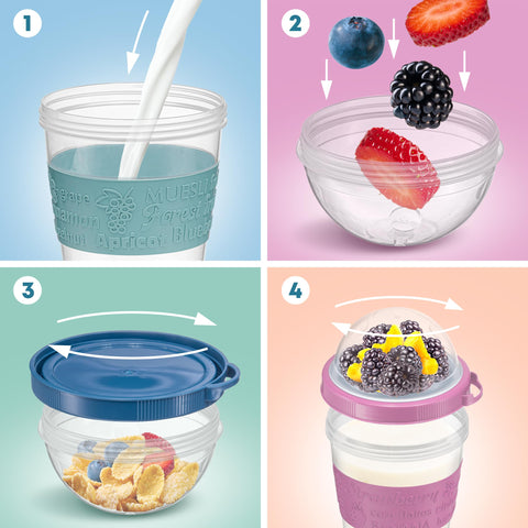 Tribello yogurt cup lid is airtight to prevent leaks during travel.