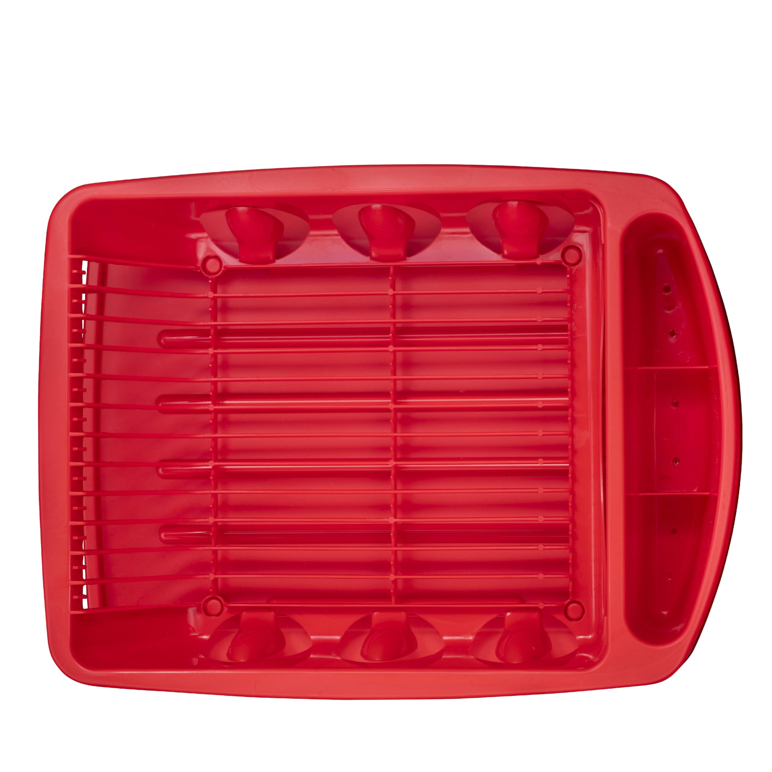 Tribello flatware holder on dish rack prevents water pooling