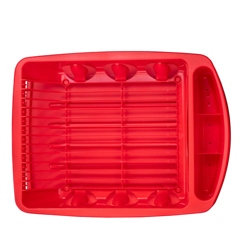 Tribello flatware holder on dish rack prevents water pooling
