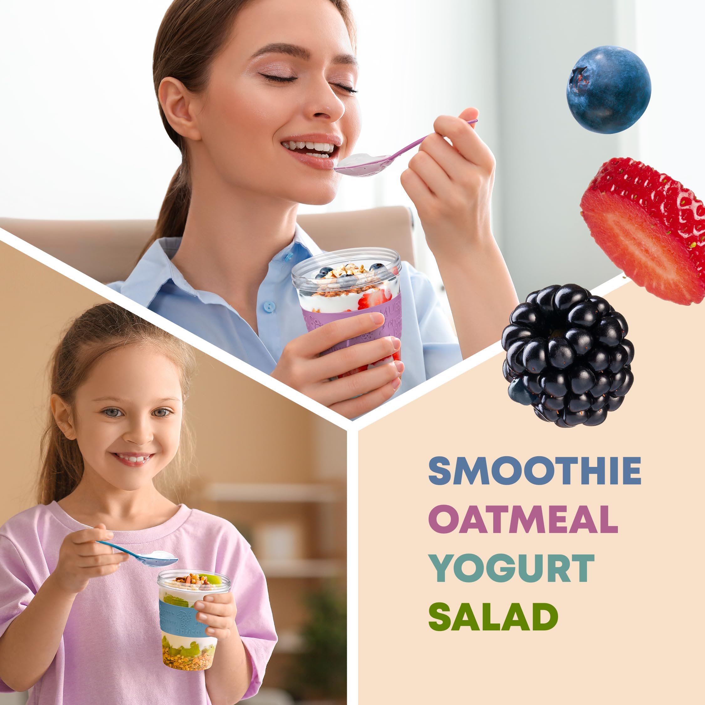 Tribello meal-prep parfait cups ideal for breakfast and snacks.