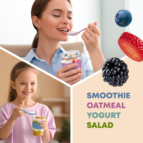 Tribello meal-prep parfait cups ideal for breakfast and snacks.