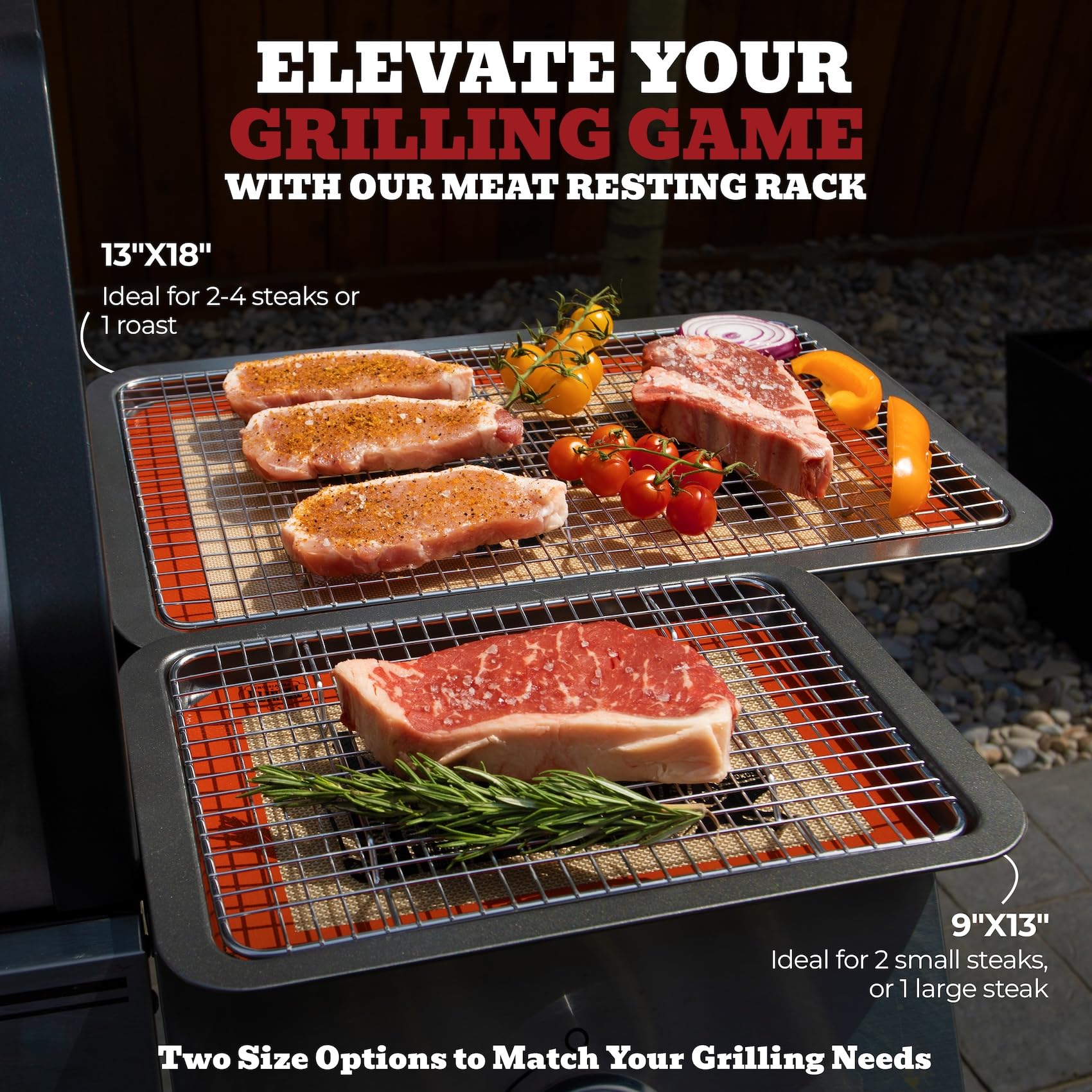Trinity Provisions carbon steel meat resting pan for sturdy support