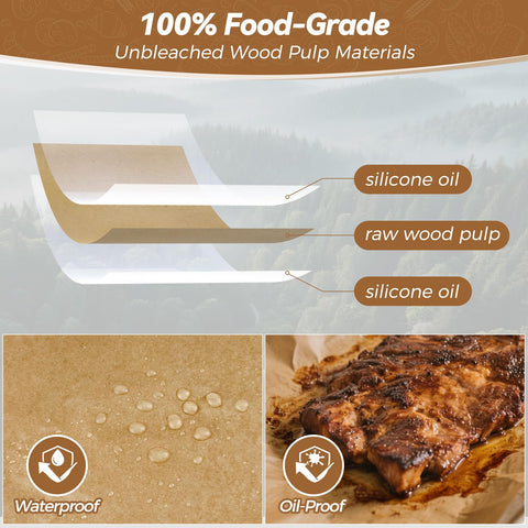 Tripho silicone-coated parchment 12x16 provides oil-proof, easy-release for mess-free meals.