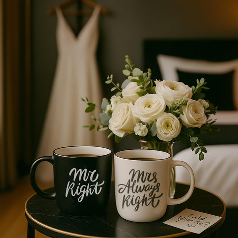 Triple Gifffted ceramic mugs with glossy finish for elegant tea or coffee rituals