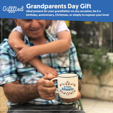 Triple Gifffted ceramic mug shows glossy finish and black rim