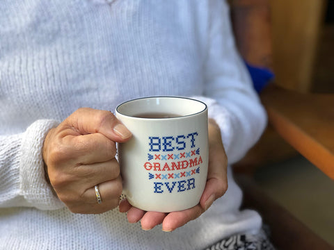 Triple Gifffted gift box-ready mug set for grandparents.