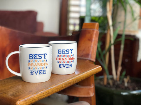 Triple Gifffted mugs with glossy finish and black rim detail.