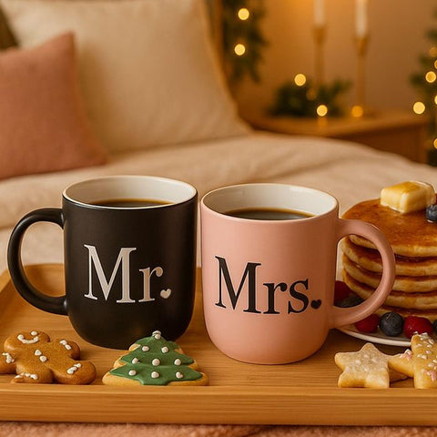 Triple Gifffted Mr & Mrs mugs offer ceramic 13oz capacity for morning rituals.
