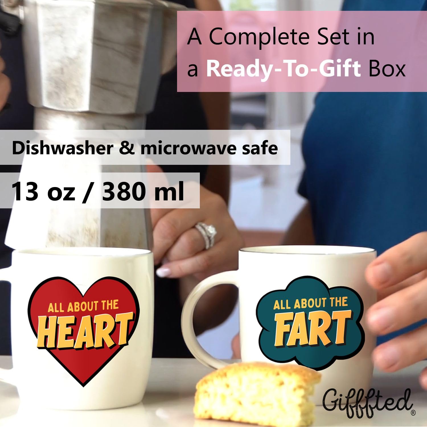 Triple Gifffted wedding anniversary mug set ready for celebration.