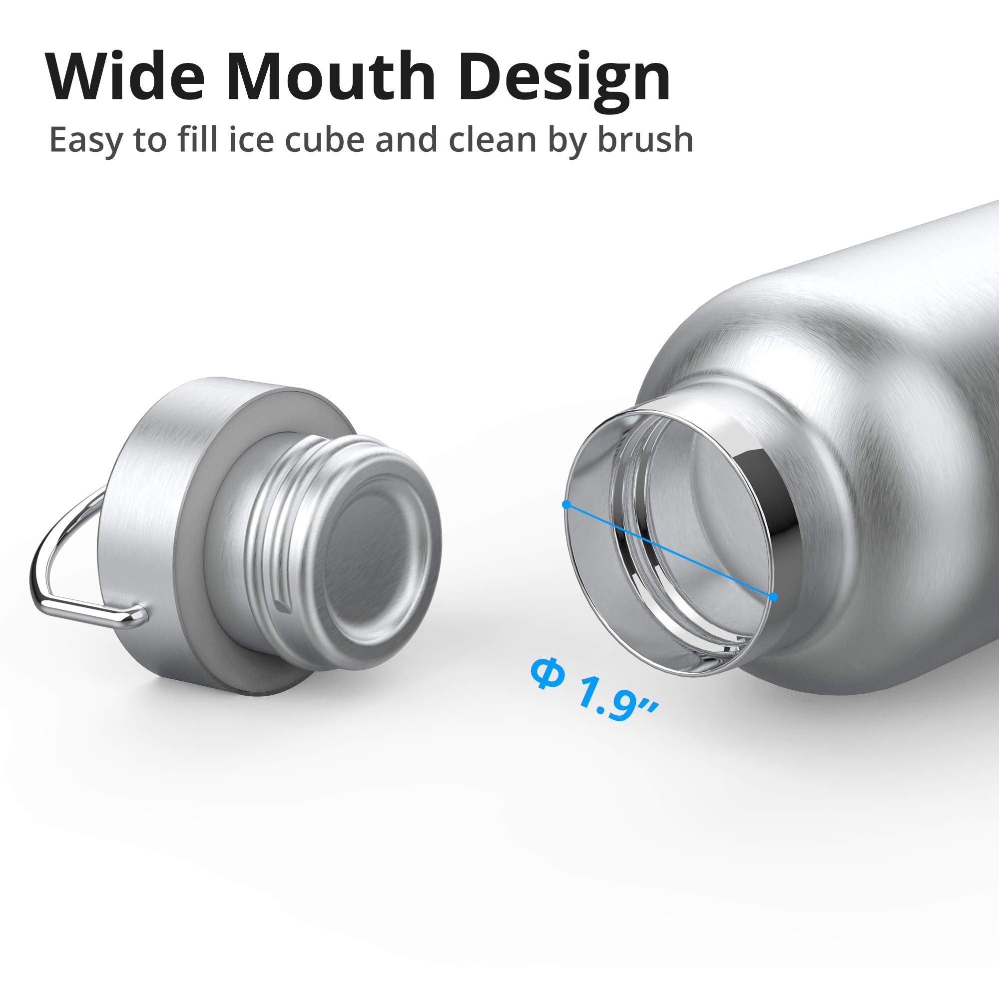 TRIPLE TREE 34OZ bottle ergonomic large handle for one-handed carrying.