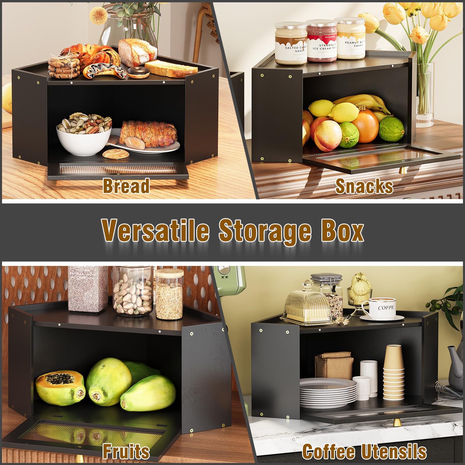 Trironsun bamboo corner bread box assembly demonstrates simple installation.