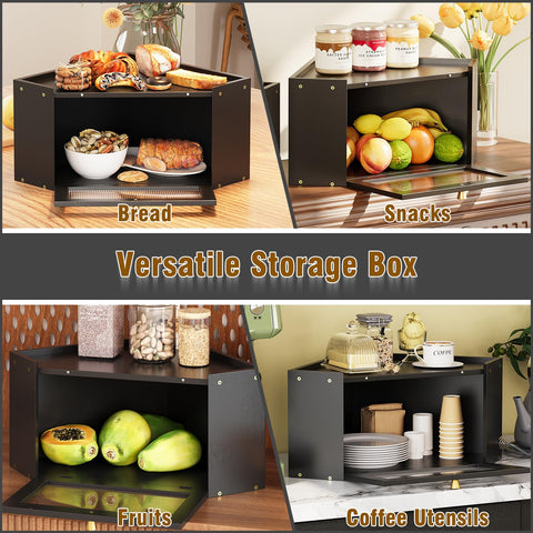 Trironsun bamboo corner bread box assembly demonstrates simple installation.