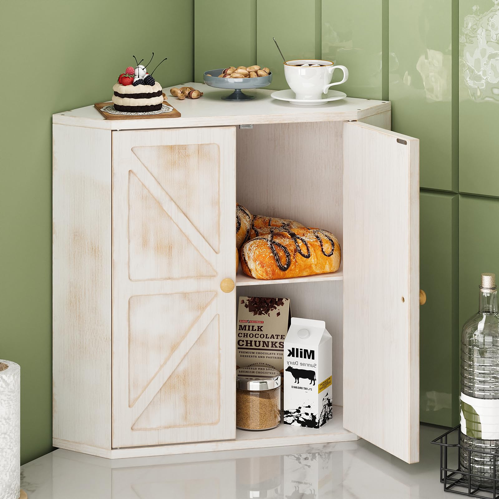 Trironsun bamboo material bread storage with natural finish on counter