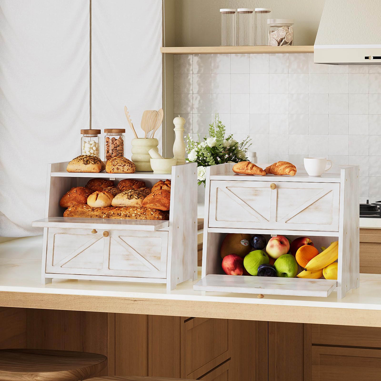 Trironsun vintage box flat top design provides extra surface for small kitchen items