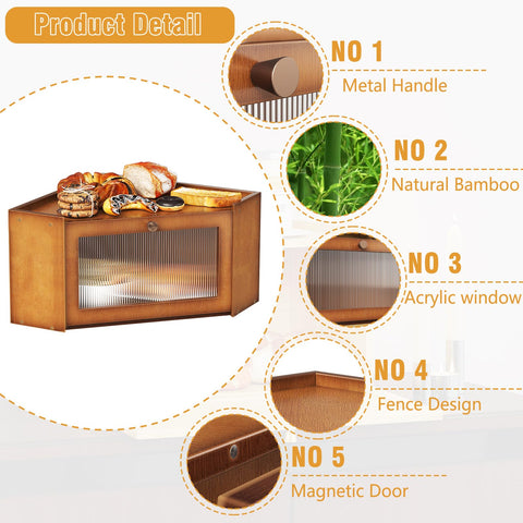 Trironsun bread box magnetic door close demonstrates secure, smooth operation
