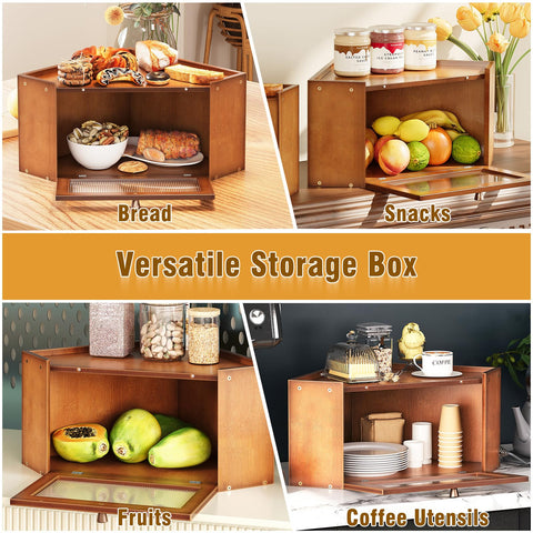 Trironsun brown bamboo counter storage ideal for organized kitchen spaces