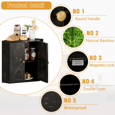 Trironsun corner bread box flat top storage provides extra space.